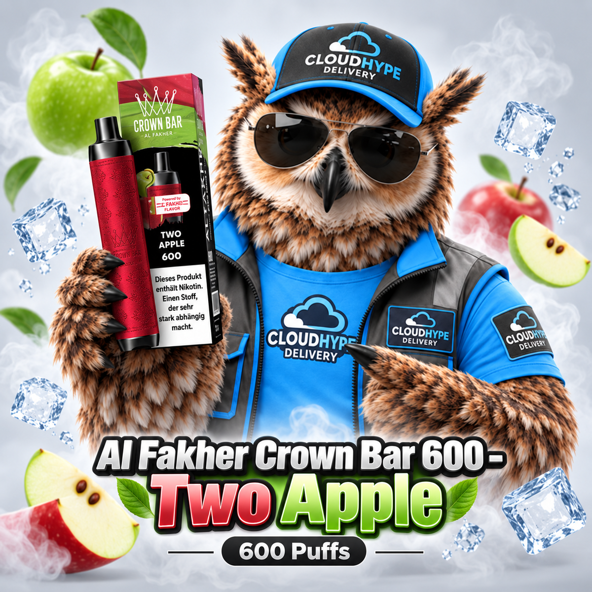 Al Fakher Crown Bar 600 - Two Apple