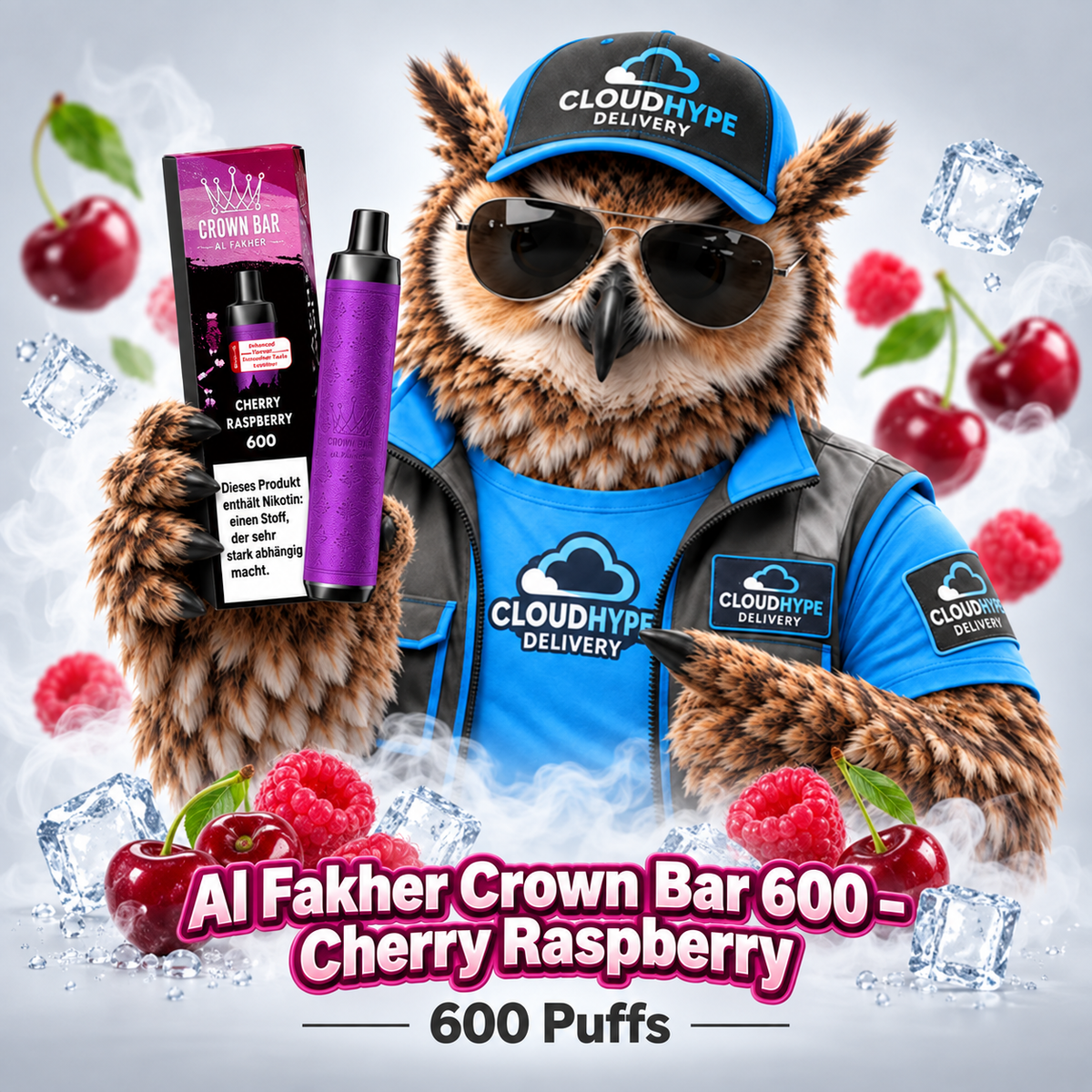 Al Fakher Crown Bar 600 - Cherry Raspberry
