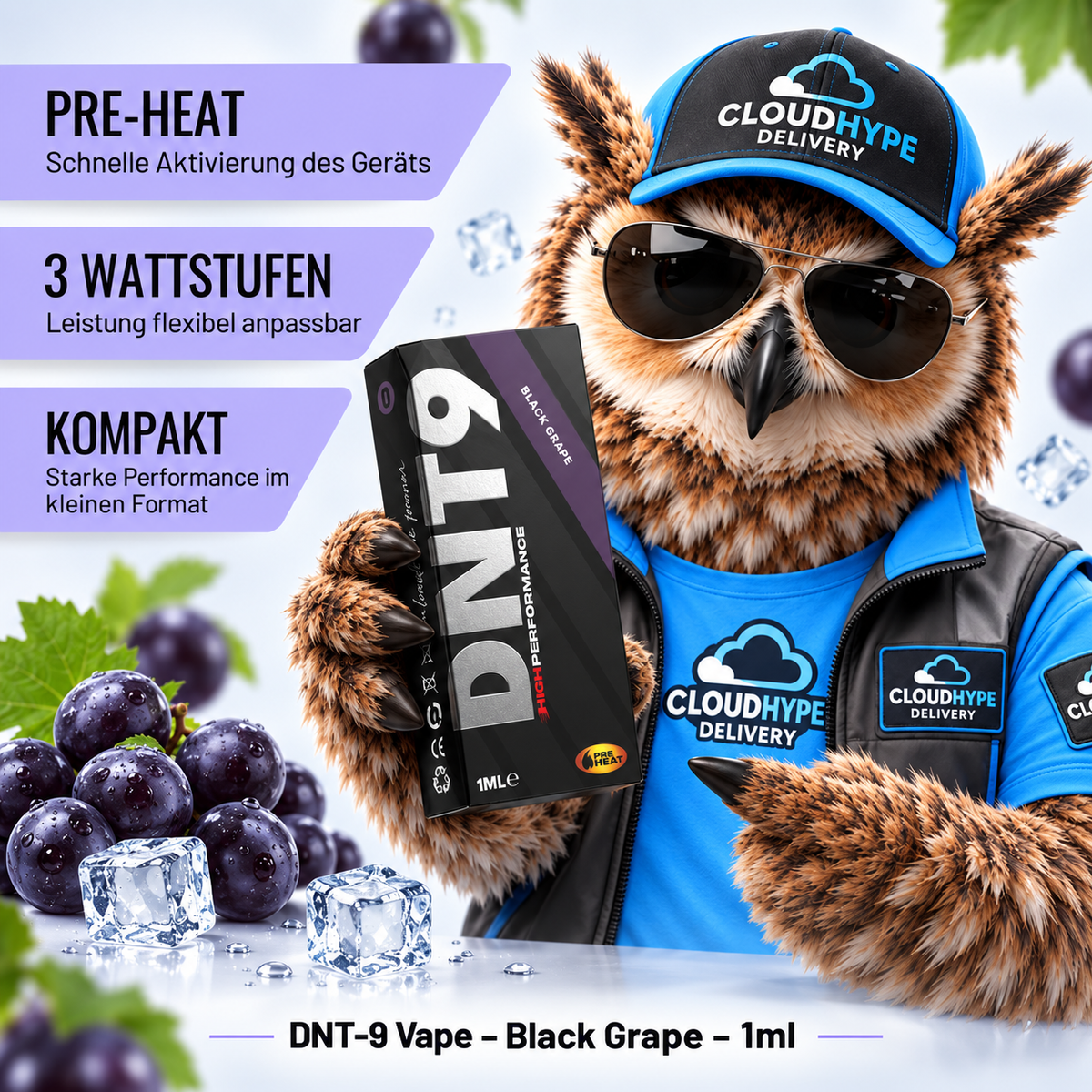 DNT-9 Vape – Black Grape – 1ml