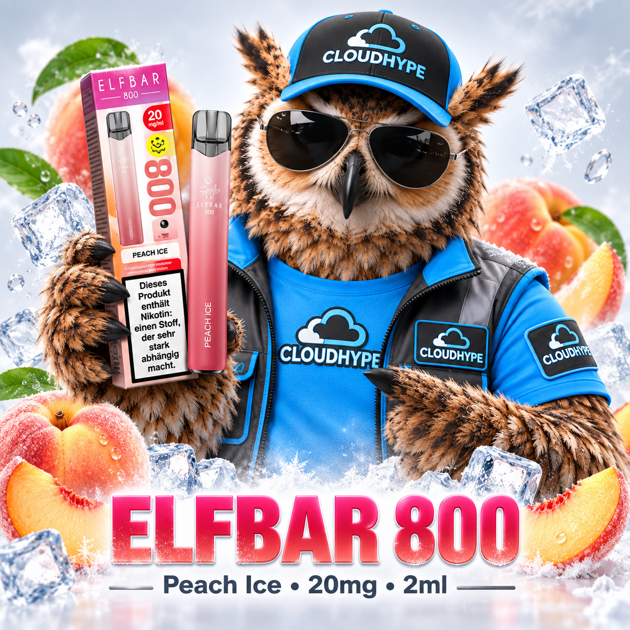 ELFBAR 800 – Peach Ice – 20mg