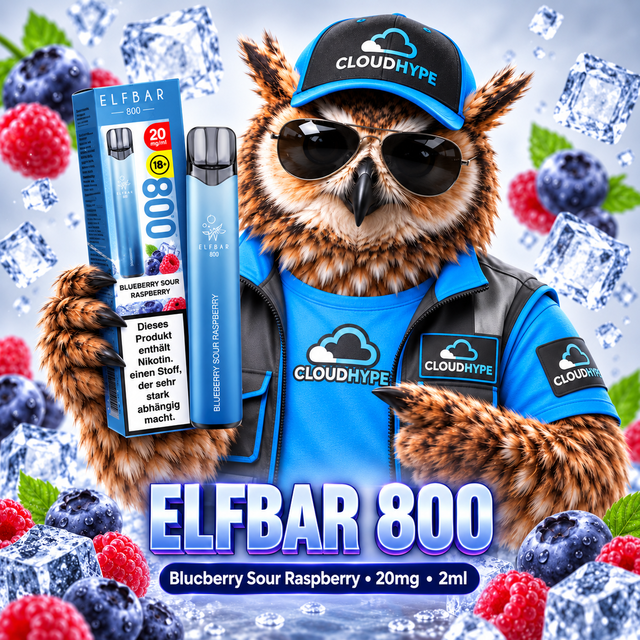 ELFBAR 800 – Blueberry Sour Raspberry – 20mg