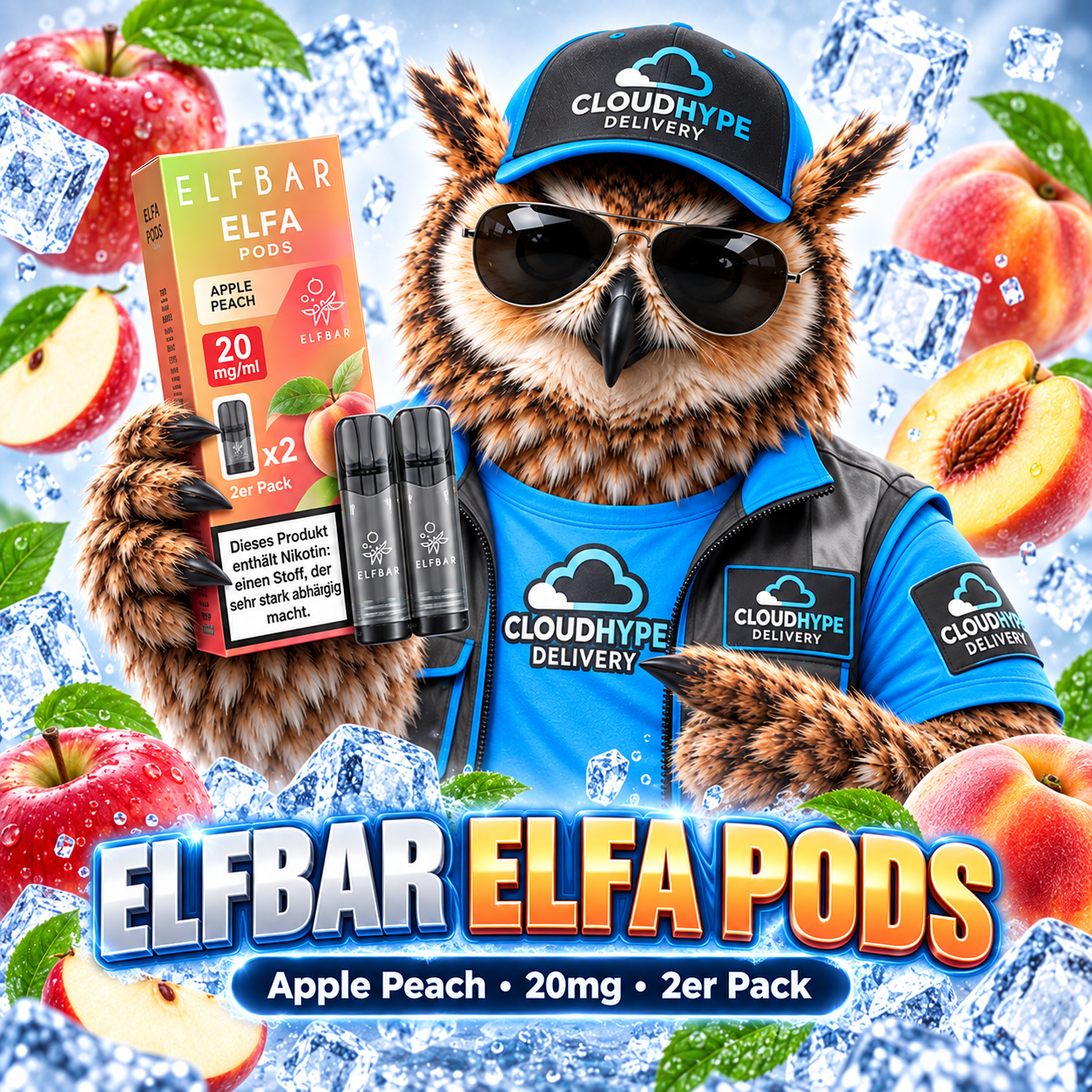 ELFBAR ELFA Pods – Apple Peach – 20mg – 2er Pack