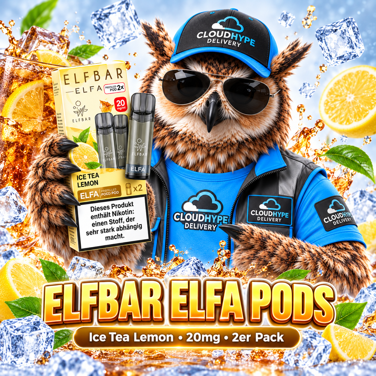 ELFBAR ELFA Pods – Ice Tea Lemon – 20mg – 2er Pack
