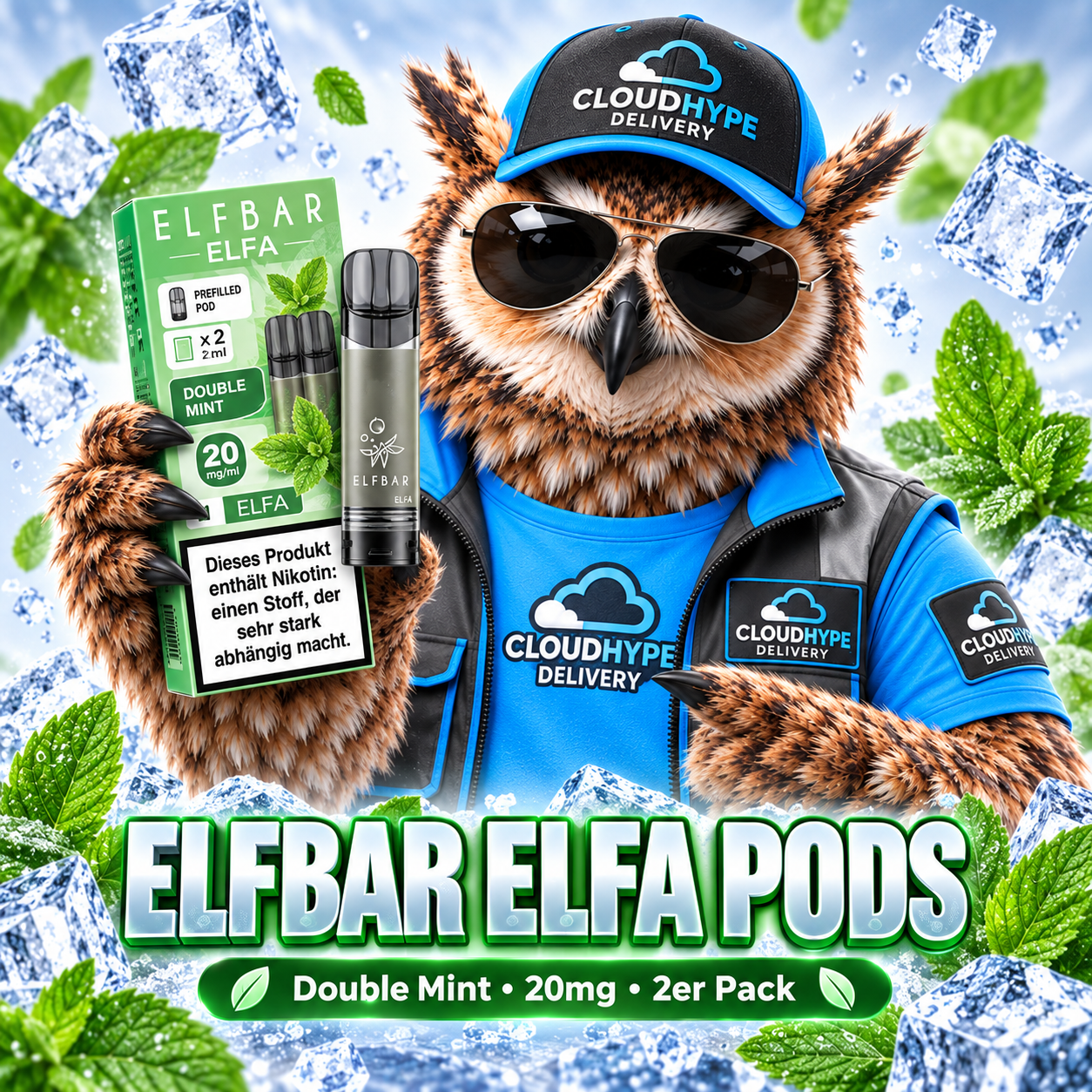ELFBAR ELFA Pods – Double Mint – 20mg – 2er Pack