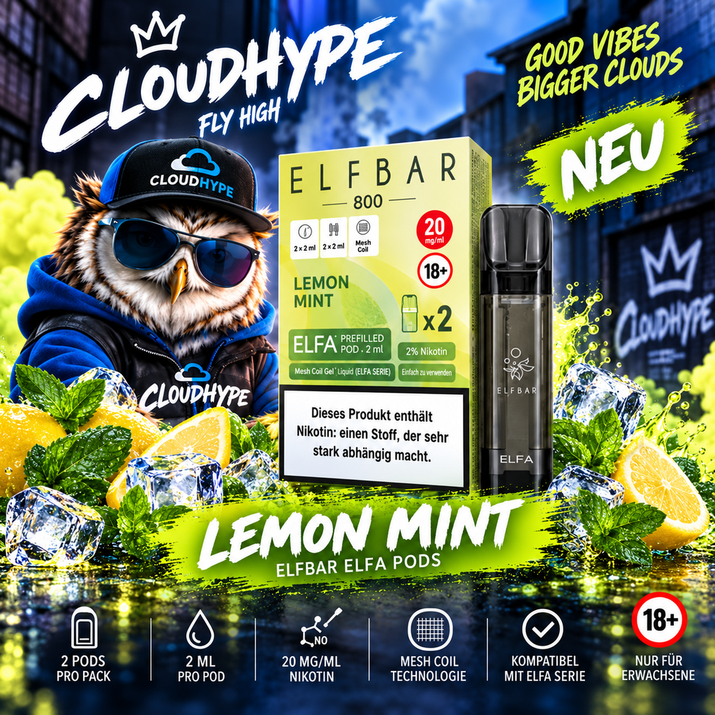ELFBAR ELFA Pods – Lemon Mint – 20mg – 2er Pack